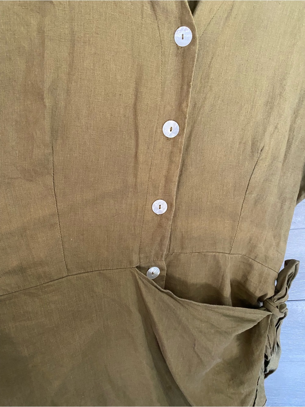 Myrah Penaloza Temple Wrap Playsuit Linen - Picture 5 of 9